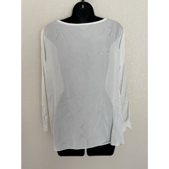 Lafayette 148 New York Silk Blouse Medium Classic Minimalist Quiet Luxury - Picture 4 of 12